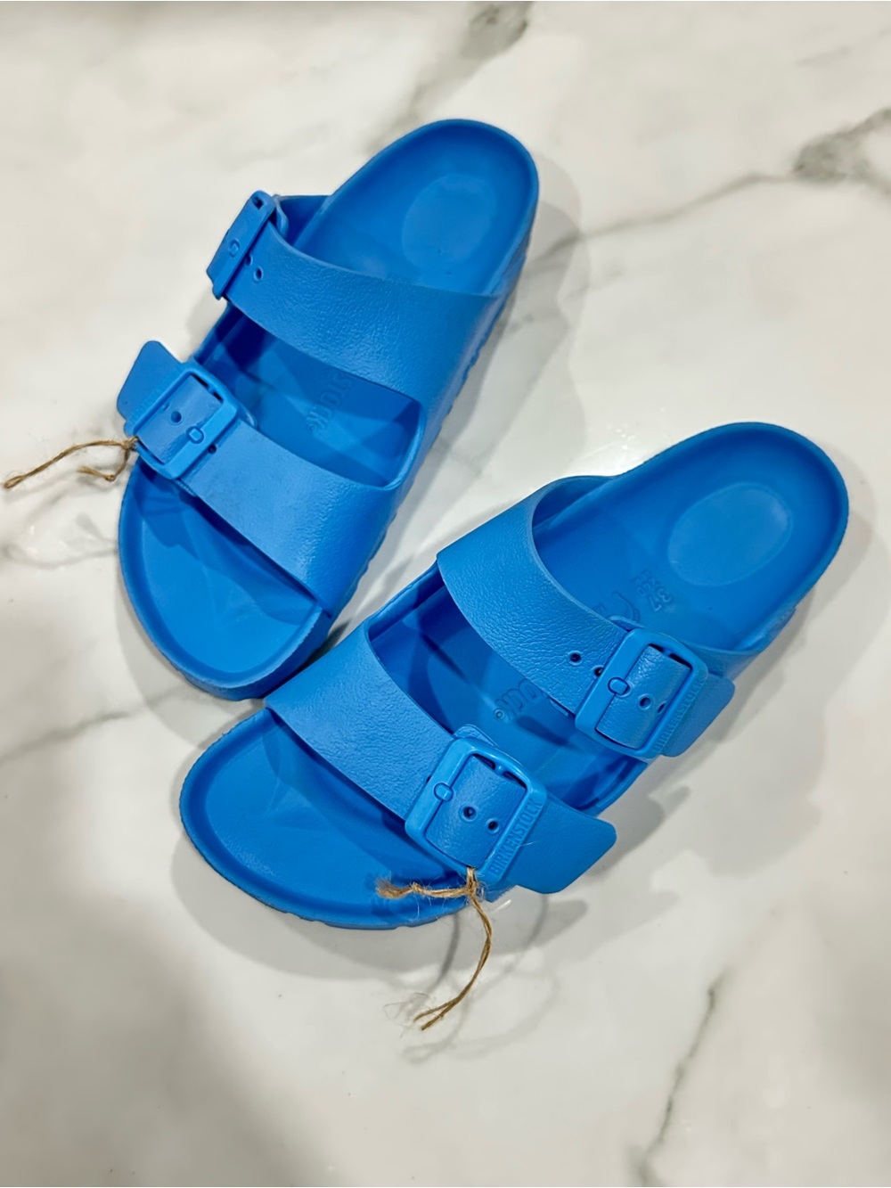 Birkenstock Bright Blue Double-Buckle Slide Sandals